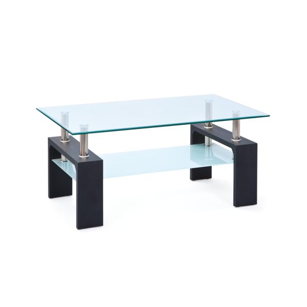 Inter Link Couchtisch Dana aus Glas und Holz in schwarz