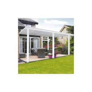 HOME DELUXE Terrassenüberdachung SOLIS - 434 x 303 x 226 / 278 cm Weiß