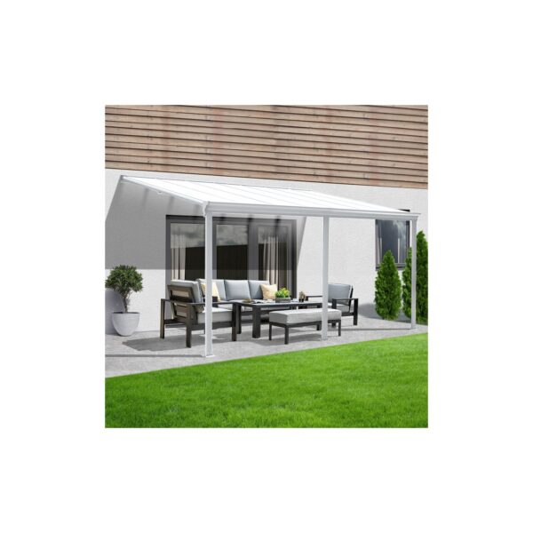 HOME DELUXE Terrassenüberdachung SOLIS - 495 x 303 x 226 / 278 cm Weiß