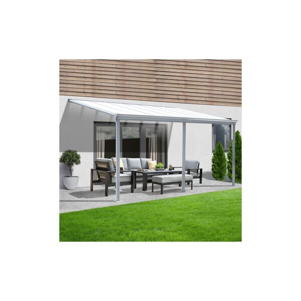 HOME DELUXE Terrassenüberdachung SOLIS - 557 x 303 x 226 / 278 cm Weiß