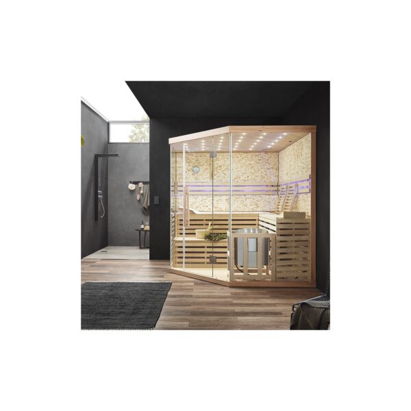 HOME DELUXE Traditionelle Sauna SKYLINE BIG - XL mit Kunststeinwand