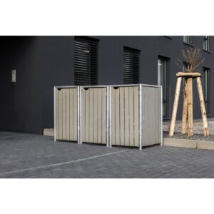 Hide Mülltonnenbox 240 l natur grau 3-fach