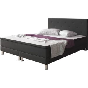 Inter Handels Boxspringbett Esra 180x200 Webstoff Anthrazit