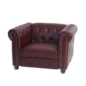 Luxus Sessel Loungesessel Relaxsessel Chesterfield Kunstleder ~ runde Füße