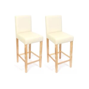 2er-Set Barhocker Cesena Kunstleder ~ creme