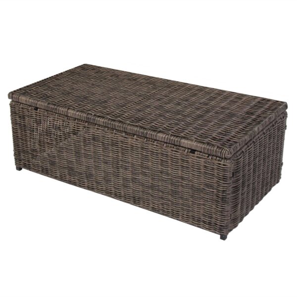 Modulares Poly-Rattan Sofa RomV 39x110x58cm ~ naturgrau