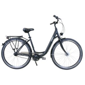 HAWK City Wave Easy Black Damen 28 Zoll - Leichtes Fahrrad 7 Gang Shimano Nabenschaltung