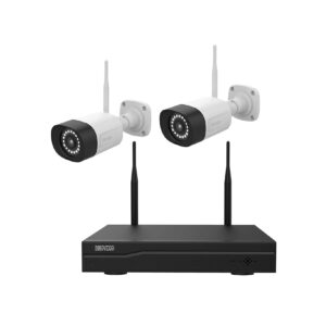 Inkovideo INKO-22M Komplettset 4-Kanal Netzwerkrekorder mit 2 x Full HD 3MP Überwachungskameras