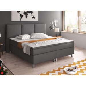 Inter Handels Boxspringbett Oslo 180x200 cm Kunstleder anthrazit