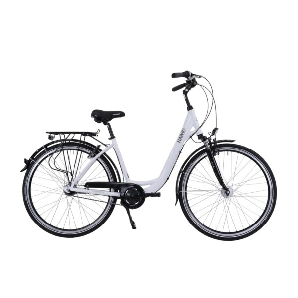 HAWK City Wave Deluxe White - Damen 26 Zoll - Leichtes Fahrrad mit 7-Gang Shimano Nabenschaltung