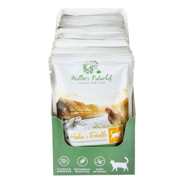 Müllers Naturhof Katzennahrung Huhn & Forelle 100 g