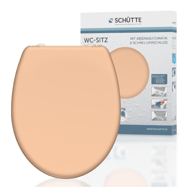 Schütte Duroplast WC Sitz BEIGE  mit Absenkautomatik und Schnellverschluss