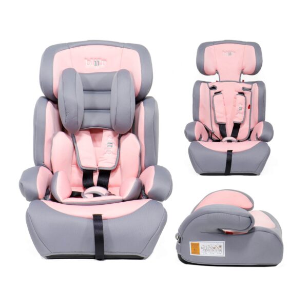 Blij`r Ivo pink/grey Autositz Kindersitz Gruppe I-III 9-36kg mit Seitenaufprallschutz