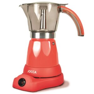 Jocca elektrische Espresso Kaffeemaschine in rot für bis zu 6 Tassen mit 360° drehbarem Kopf