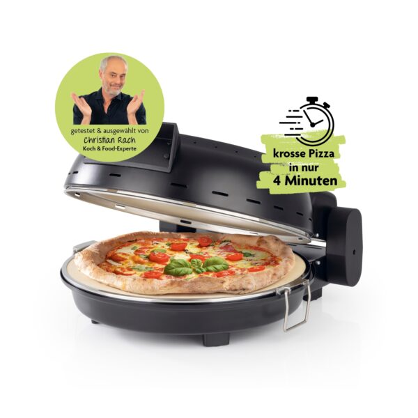 Rachs KOCHWERK Pizza Maker mit Temperatureinstellung 1800W schwarz matt