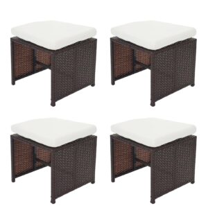 4er-Set Poly-Rattan Hocker Korfu