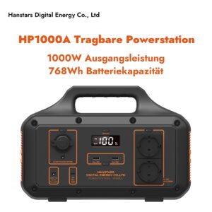 Hanstars Tragbare Powerstation: 1000W/768Wh