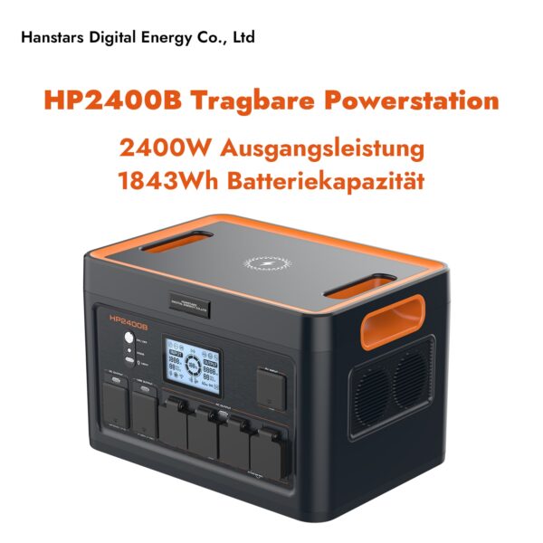 Hanstars Tragbare Powerstation: 2400W/1843Wh