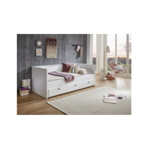 Relita - Funktionsbett KIRA 90/180x200 inkl. Lattenrost und 3 Schubladen MDF weiß