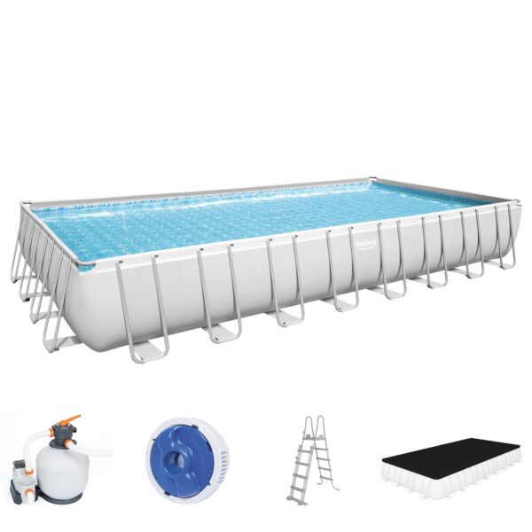 Bestway® Power Steel™ Frame Pool Komplett-Set mit Sandfilteranlage 956 x 488 x 132 cm