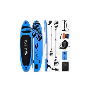 Stand Up Paddle Board "AUKAI Pro Ocean" mit Kajak-Sitz blau