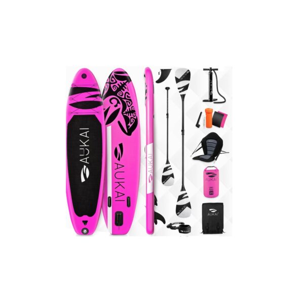 Stand Up Paddle Board "AUKAI Pro Ocean" mit Kajak-Sitz pink