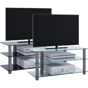 VCM TV Möbel Sideboard Fernsehschrank Rack Fernseh Board Alu Glas Tisch Netasa