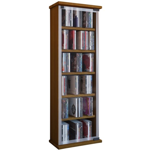 VCM Holz CD DVD Stand Regal Schrank Aufbewahrung Standregal Ständer Classic Glastür