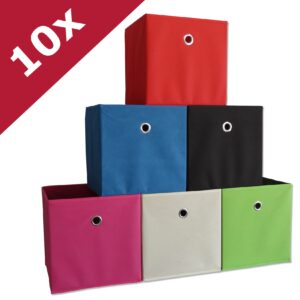 VCM 10er Set Faltbox Klappbox Stoff Kiste Faltschachtel Regalbox Aufbewahrung Boxas