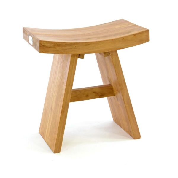 VCM Hocker behandeltem Teakholz Sitzhocker Holzhocker massiv Höhe 47cm