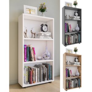 VCM Holz Aufbewahrung Stand Regal Bücherregal Deko Bücher Standregal Bulas 3 Fächer