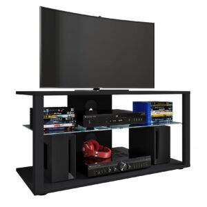 VCM Holz TV Lowboard Fernsehschrank Rack Konsole Möbel Fernsehtisch Fernseh Phono Glas Folas L