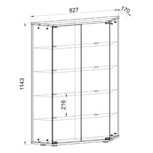 VCM Holz Glas Vitrine Sammelvitrine Glasvitrine Schaukasten Standvitrine Cenila L