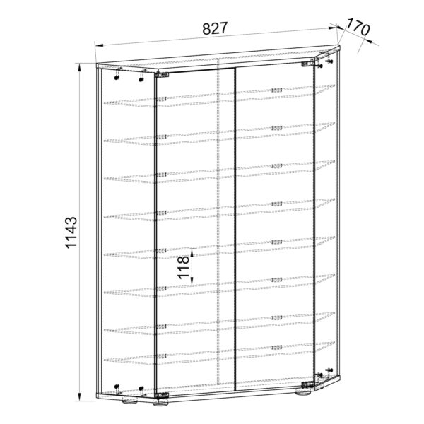 VCM Holz Glas Vitrine Sammelvitrine Glasvitrine Schaukasten Standvitrine Cenila XL