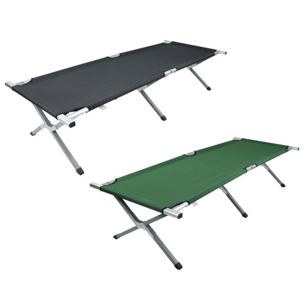 VCM Feldbett Campingbett Aluminium Gartenliege Liege Sonnenliege Liegestuhl faltbar klappbar Länge 210cm Tosali L