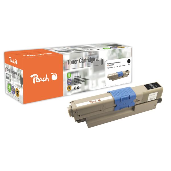 Peach O4446/4449 Toner bk ersetzt OKI 44469803 für z.B. OKI C 310 DN