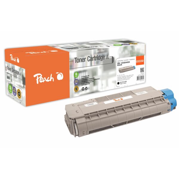 Peach O4332/36/38 Toner bk ersetzt OKI 43324424 für z.B. OKI C 5500 N