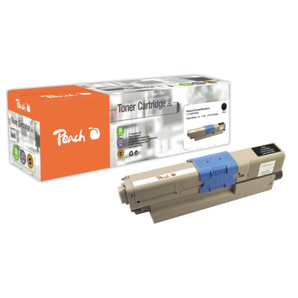 Peach O4496/47/97 Toner bk ersetzt OKI 44973536 für z.B. OKI C 301 DN