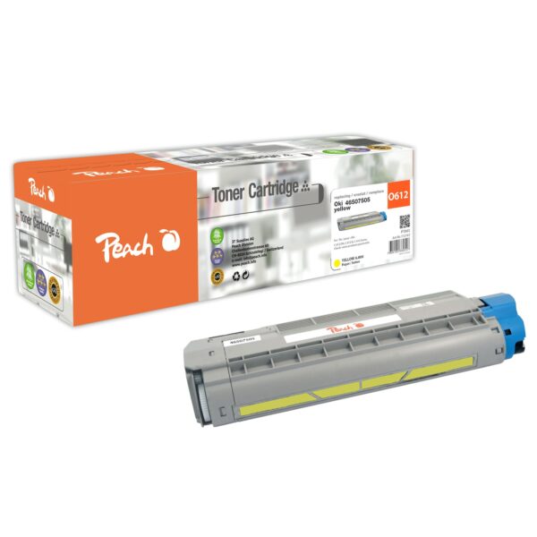 Peach O4650-75 Toner ye ersetzt OKI 46507505 für z.B. OKI C 612 DN