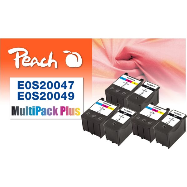 Peach E020  6 Druckerpatronen bk ersetzt Epson S020047