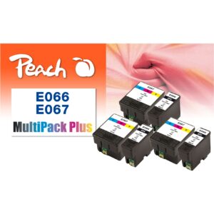 Peach E661  6 Druckerpatronen bk ersetzt Epson T0661