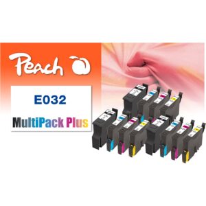 Peach E321  12 Druckerpatronen (3*bk