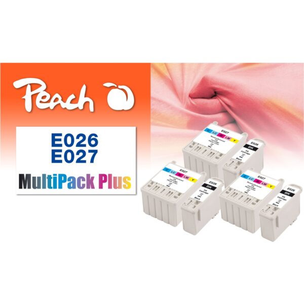 Peach E26  6 Druckerpatronen bk ersetzt Epson T026