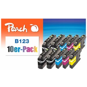 Peach B123 VALBP 10 Druckerpatronen XL (2*bk