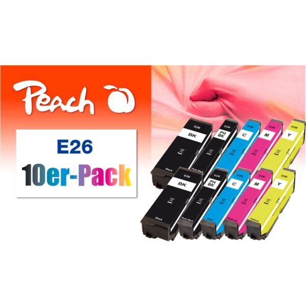 Peach E26  10 Druckerpatronen (2*bk