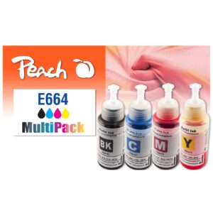 Peach E664  4 Druckerpatronen (bk