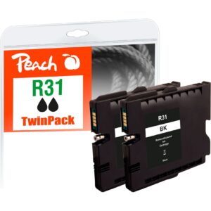 Peach R31  2 Druckerpatrone 2*bk ersetzt Ricoh GC31K*2