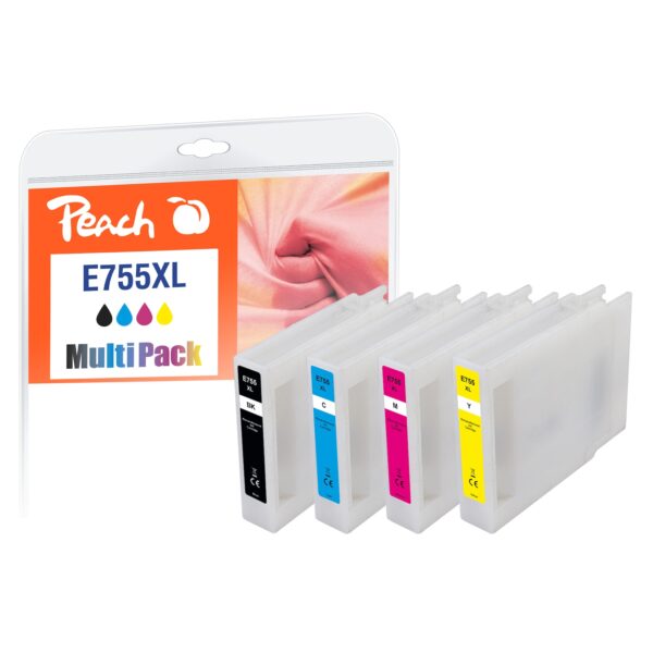 Peach E754/755/756 XL 4 Druckerpatronen XL (bk