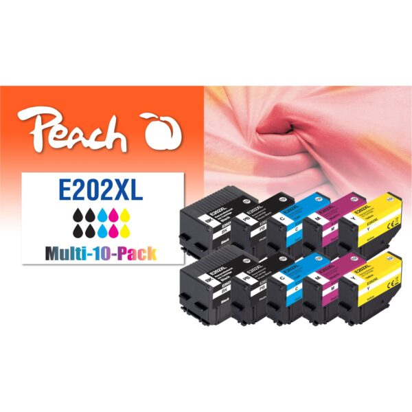 Peach E202 XL 10 Druckerpatronen XL (2*bk