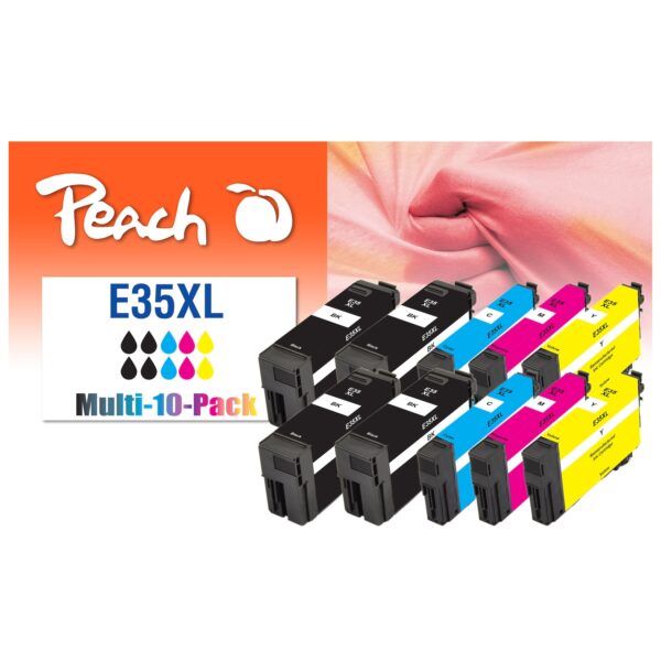 Peach E35 XL 10 Druckerpatronen XL (4*bk